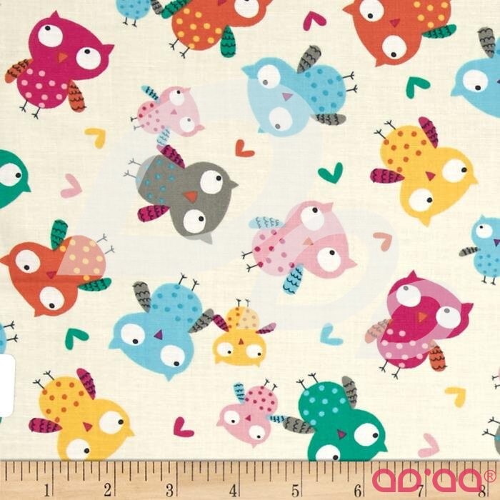 Timeless Treasures Owls Cream